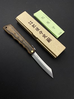 Higonokami Нож складной Woody 75/185 мм VG-10, San-Mai - фото 10142