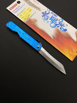 Higonokami Нож складной (Water splash Blue) 72/170 мм Aogami Super - фото 10161