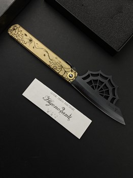 Higonokami Нож складной (Aranea Spider Black) 95/215 мм Aogami - фото 10189