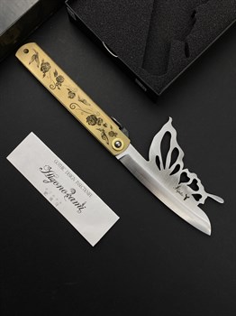 Higonokami Нож складной (Papilio Butterfly Black) 95/215 мм Aogami - фото 10210