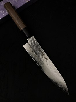 Sakai Takayuki Нож кухонный Гюйто (шеф) 180/325 мм AUS-10, Damascus Hammered, Stainless Steel 07434 - фото 16762