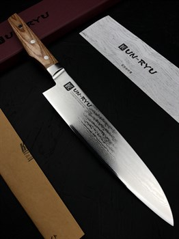 Un-Ryu Нож кухонный Гюйто (шеф) 206/348 мм V-Gold Super Stainless Steel, High Carbon UNR-05 - фото 18393