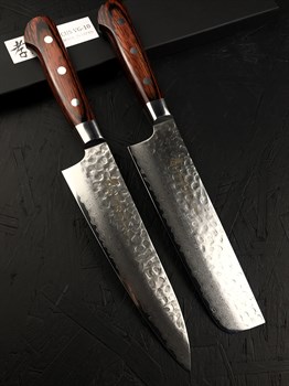 Sakai Takayuki Набор из 2-х кухонных ножей: Гюйто (шеф) + Накири VG-10 - фото 22178