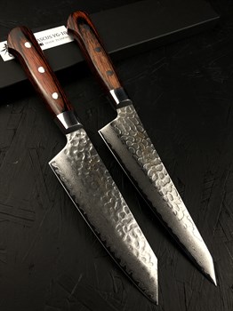 Sakai Takayuki Набор из 2-х кухонных ножей: Хонесуки + Бунка VG-10,  Damascus - фото 22211