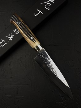 Takeshi Saji Нож кухонный Петти (универсальный) 130/245 мм SRS13, San Mai - (Порошковая сталь) - фото 25696