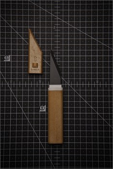 Yoshiharu Kiridashi Нож для резьбы по дереву 62/162 мм Aogami Ni-Mai PL-400 - фото 32990