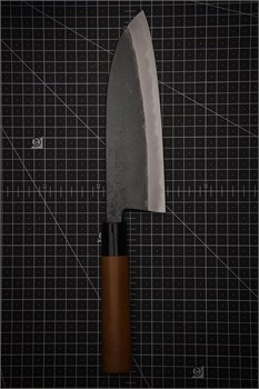 Daisuke Nishida Нож кухонный Сантоку 185/330 мм Shirogami Steel No.1 NS-W1K-SA180-CHR - фото 35232
