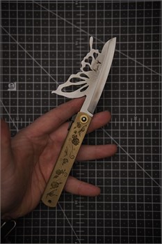 Higonokami Нож складной (Papilio Butterfly Black) 95/215 мм  Aogami San-Mai 25-SG