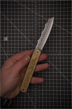 Higonokami Нож складной (Ryumai-Gold Dragon) 90/210 мм Aogami San-Mai 22-G
