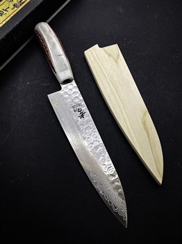 Sakai Takayuki Нож кухонный Гюйто (шеф) 180/295 мм Damascus Hammered, Stainless Steel (45 слоёв) / AUS-10 Alloy Core - фото 5268