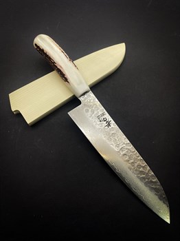 Sakai Takayuki Нож кухонный Сантоку 180/310 мм Damascus Hammered, Stainless Steel (45 слоёв) / AUS-10 Alloy Core 07282 - фото 7007