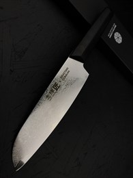 SHIZU HAMONO Нож кухонный Сантоку 184/320 мм VG10, SUS410 Damascus