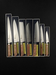 Sakai Takayuki Набор из 7-ми кухонных ножей: Суджихики+Гюйто (Шеф)+Накири+Сантоку+Бунка+Универсальный Петти+Петти