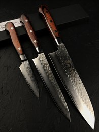 Sakai Takayuki Набор из 3-х кухонных ножей: Сантоку+Петти ( универсальный)+Петти