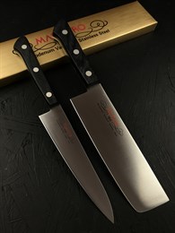 Masahiro MV black plywood Набор из 2-х кухонных ножей: Накири + Петти (Универсальный) MBS-26
