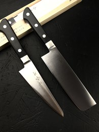 Fujitora Набор из 2-х кухонных ножей: Накири + Хонесуки (Обвалочный)  Molybdenum Vanadium