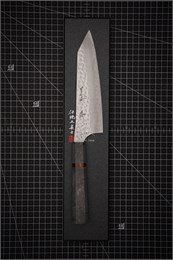 YU KUROSAKI Нож Кухонный Бунка 170/310 мм R2(SG2) (Порошковая сталь) Hammered SENKO GRAY STABILIZED BUNKA 170