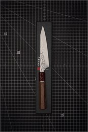 YU KUROSAKI Нож Кухонный Петти 130/260 мм R2(SG2) (Порошковая сталь) Hammered SENKO YU KUROSAKI TURQUOISE WITH RED PETTY 130