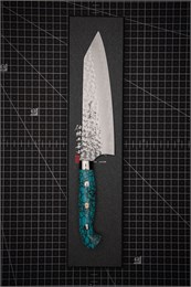 YU KUROSAKI Нож Кухонный Бунка 160/290 мм R2(SG2) (Порошковая сталь) Hammered SENKO-EI Custom TCA Selection YU KUROSAKI TURQUOISE BUNKA 160