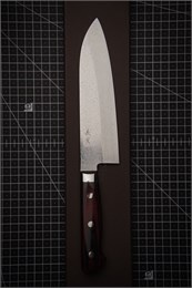Yoshimi Kato Нож Кухонный Сантоку 170/300 мм VG10/Mirror Damascus KATO-V10/SAN