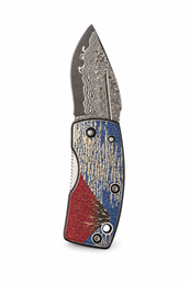G-Sakai складной нож/зажим для купюр красная фудзи 45/95 мм VG-10/Damascus GS-11605