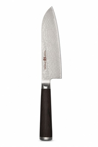 SHIZU HAMONO Нож кухонный Сантоку 165/300 мм AUS-8/SUS410 Damascus SM-1050