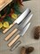 SHIZU HAMONO Подарочный набор из 3-х кухонных ножей: Накири+Сантоку+Петти+Пинцет  AUS8/SUS1A-1 - фото 17263